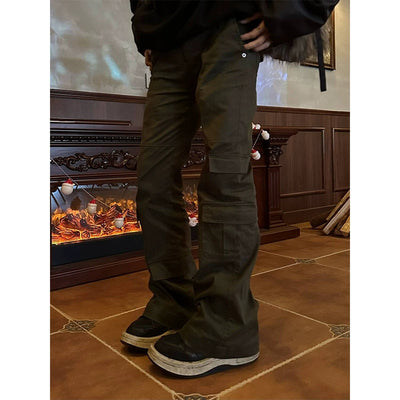 Neco Functional Bootcut Cargo Pants-korean-fashion-Pants-Neco's Closet-OH Garments