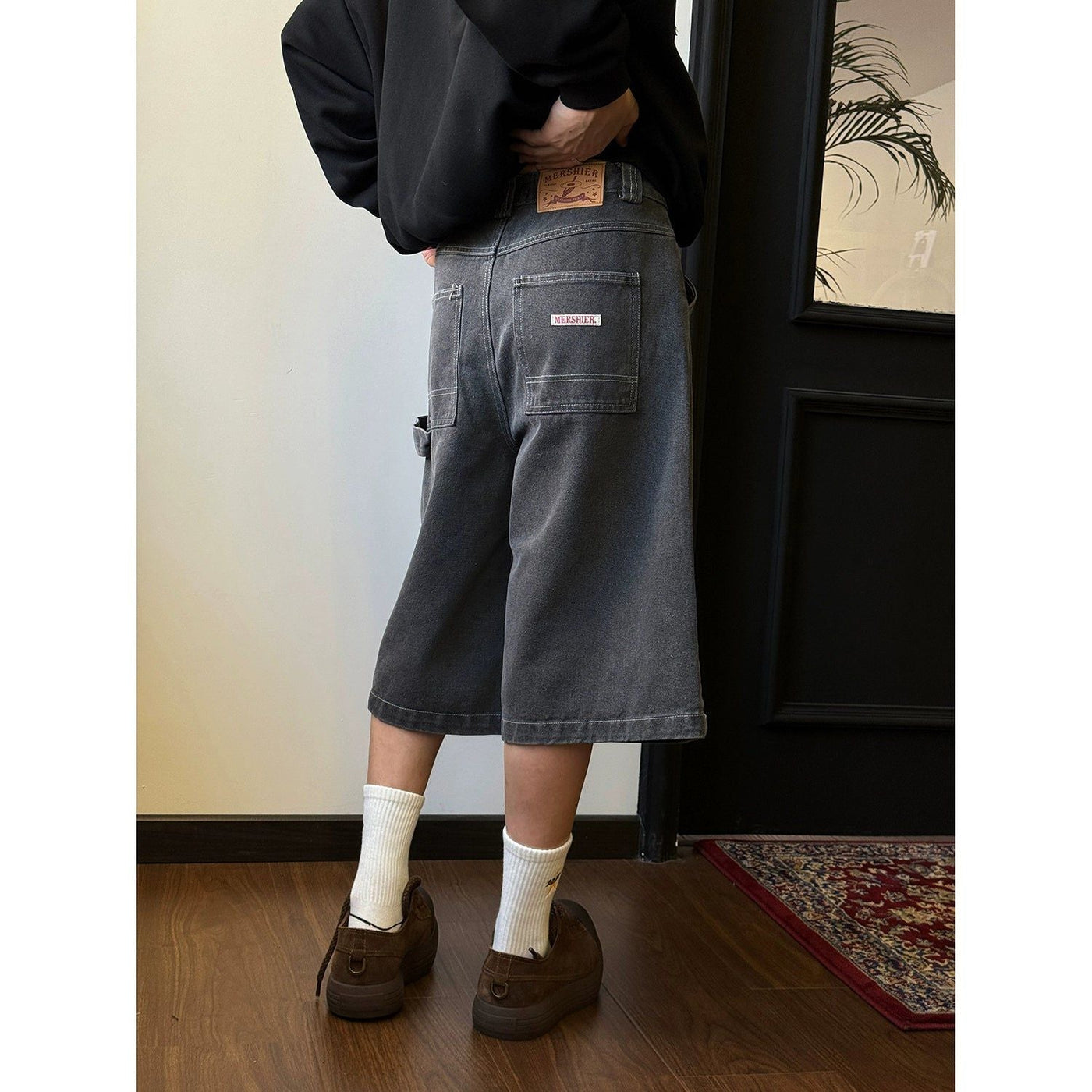 Nine Wide Cut Denim Shorts-korean-fashion-Shorts-Nine's Closet-OH Garments