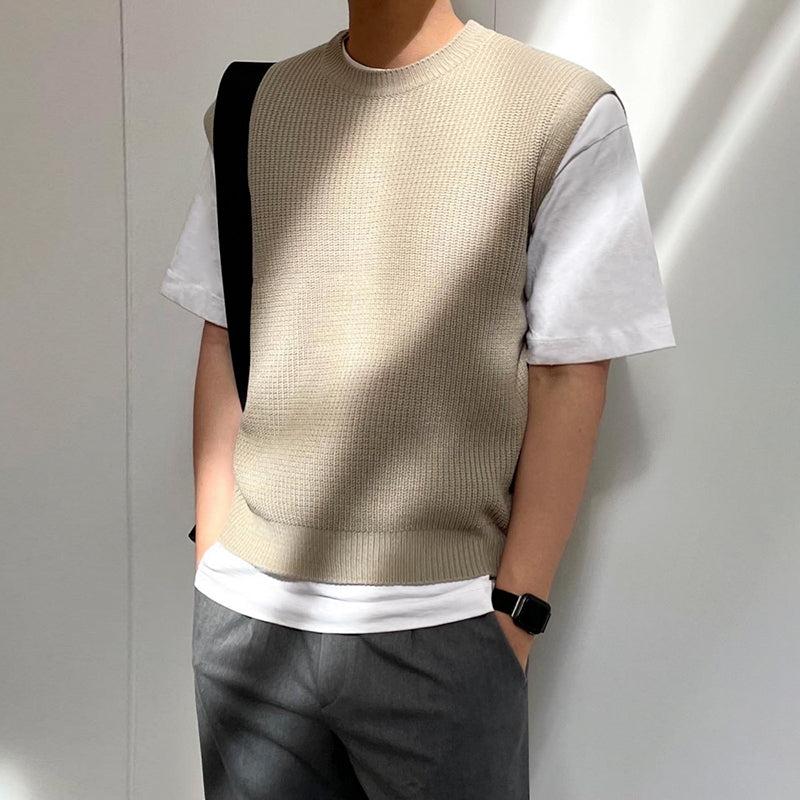 OH Ribbed Texture Knit Vest