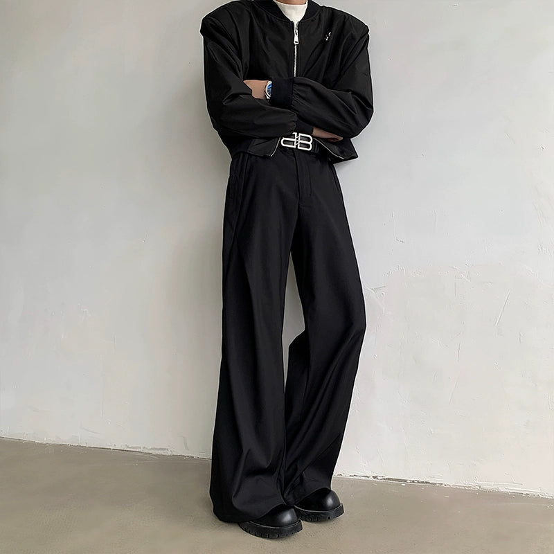 Woo Wide Draped Clean Fit Trousers