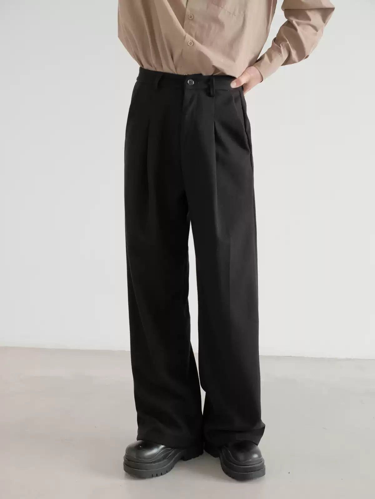 Zhou Thickened Pleats Trousers