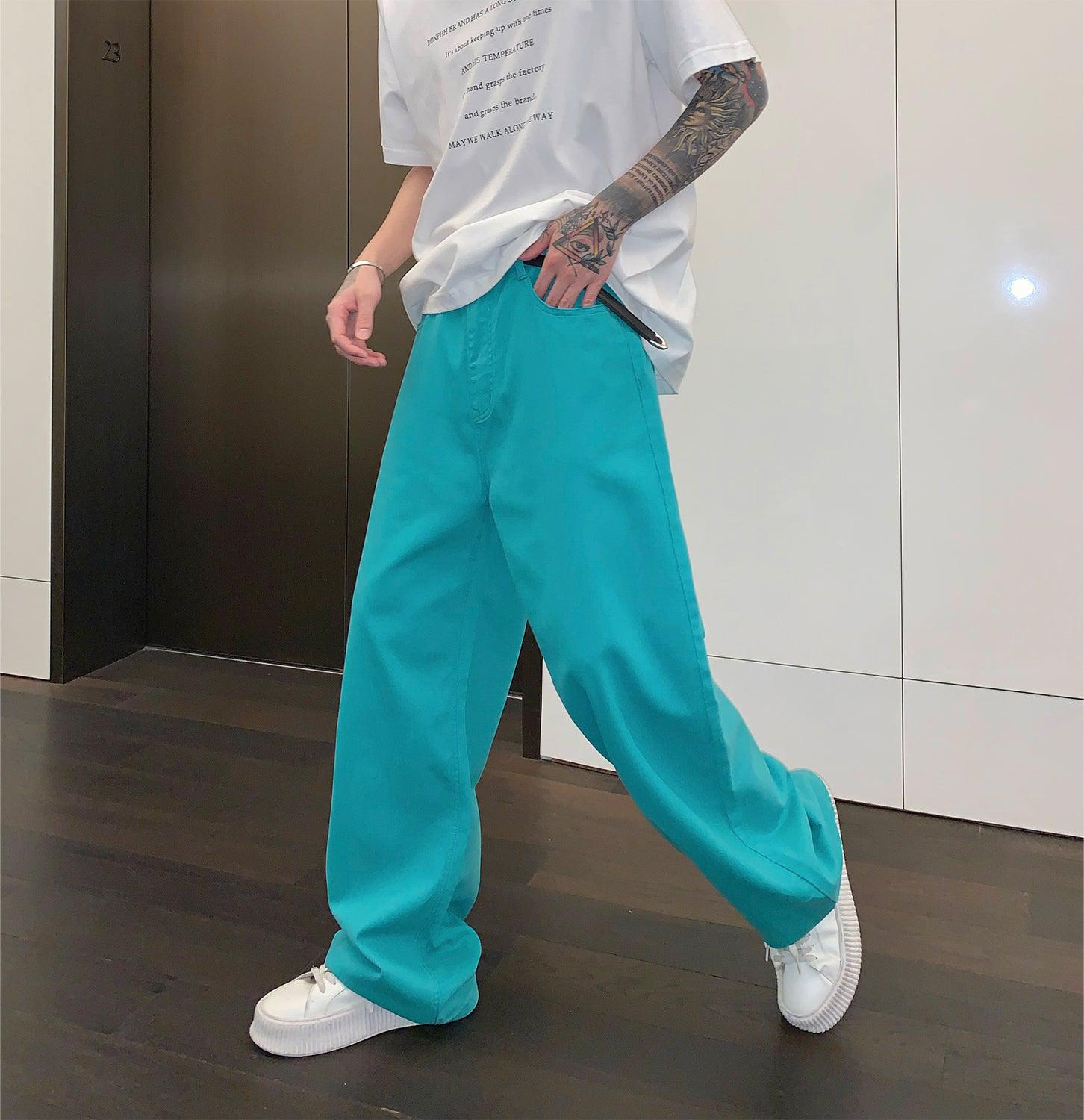 Cui Plain Solid Color Wide Jeans