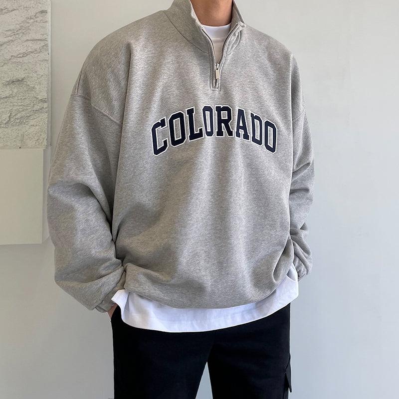Half zip letter striped hoodie store