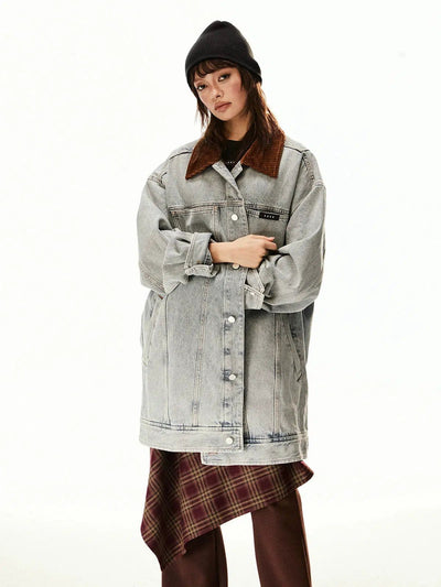 Tom Corduroy Collar Oversized Denim Jacket