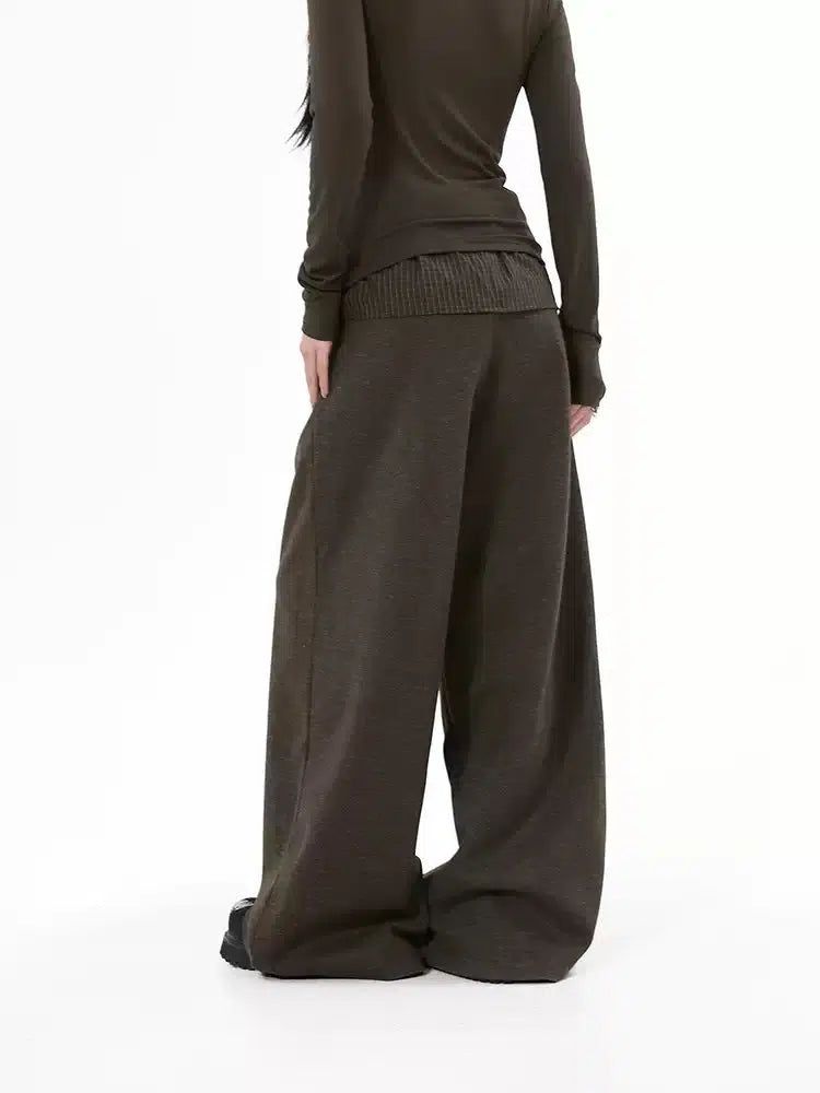 Lazy Pleated Wide Leg Pants