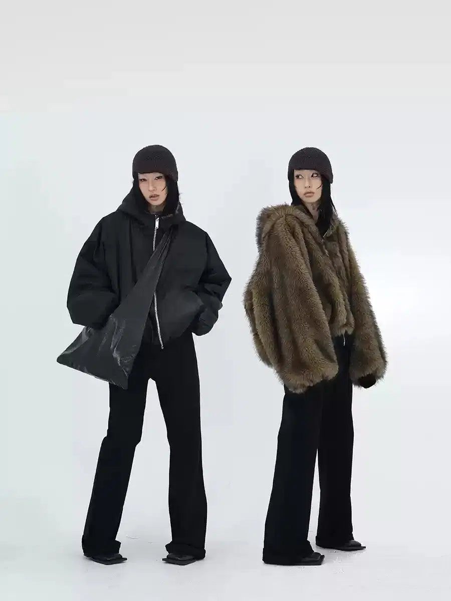 Kei Reversible Faux Fur Hooded Jacket