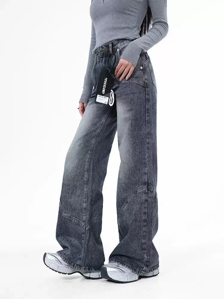 Lazy Washed High Waist Jeans