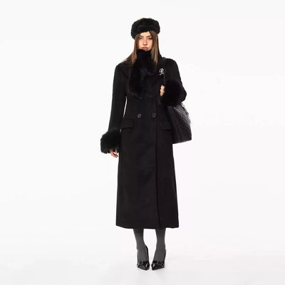 BB Faux Fur Scarf Long Coat