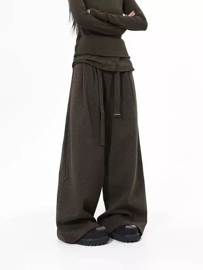 Lazy Pleated Wide Leg Pants