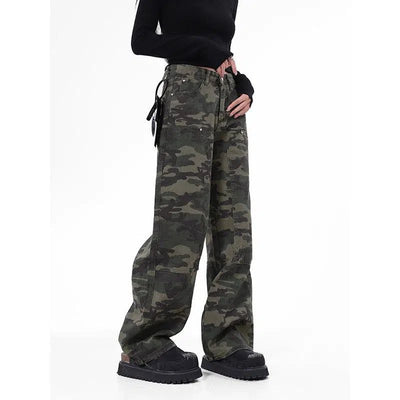 Lazy Camouflage Bootcut Jeans