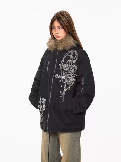 BB Goth Graphic Outline Multi-Zip Jacket