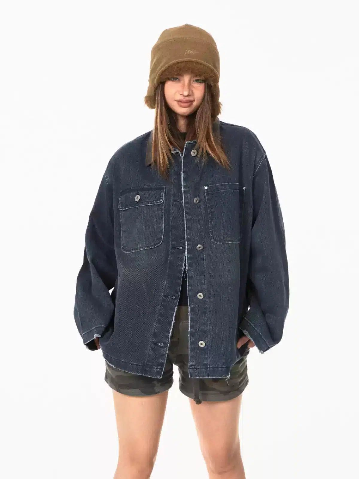 BB Distressed Breast Pocket Denim Shirt