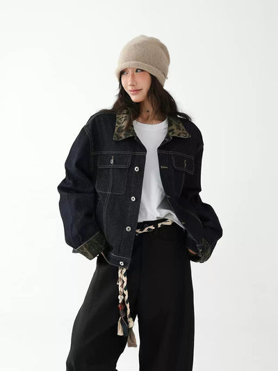 Ace Camouflage Spliced Denim Jacket-korean-fashion-Jacket-Ace's Closet-OH Garments