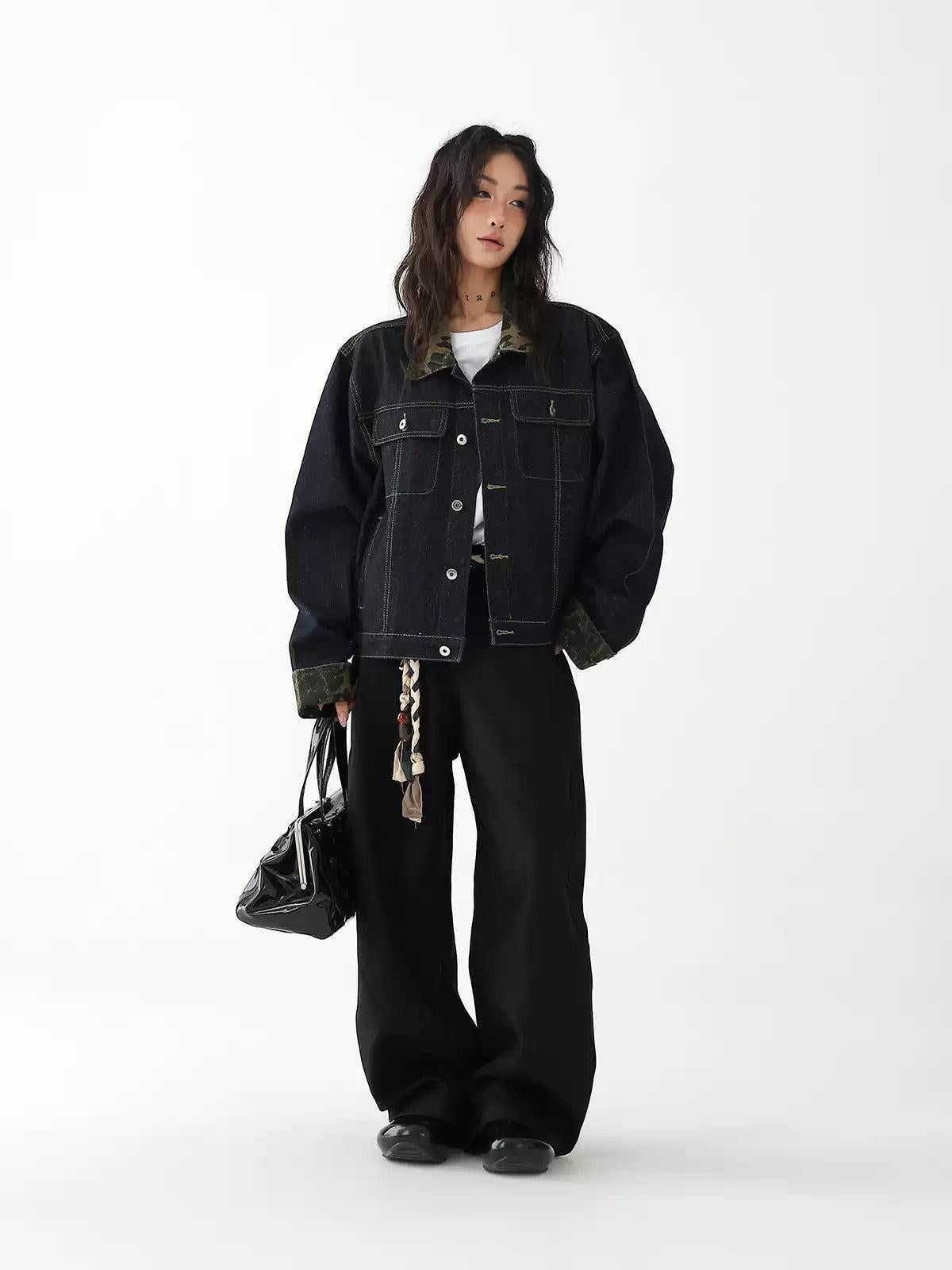 Ace Camouflage Spliced Denim Jacket-korean-fashion-Jacket-Ace's Closet-OH Garments