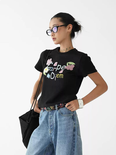 Ace Carpe Diem Cropped T-Shirt-korean-fashion-T-Shirt-Ace's Closet-OH Garments