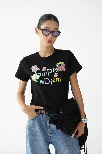 Ace Carpe Diem Cropped T-Shirt-korean-fashion-T-Shirt-Ace's Closet-OH Garments