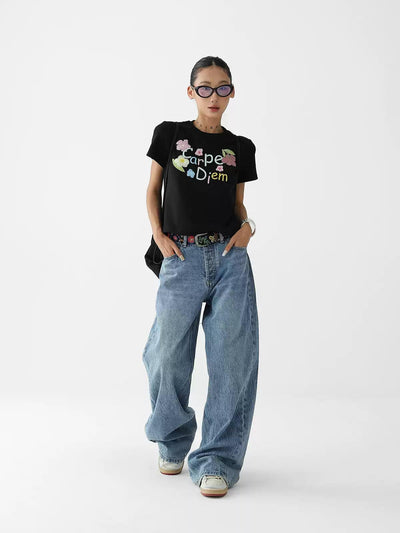 Ace Carpe Diem Cropped T-Shirt-korean-fashion-T-Shirt-Ace's Closet-OH Garments