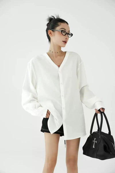 Ace Chic V-Neck Shirt-korean-fashion-Shirt-Ace's Closet-OH Garments