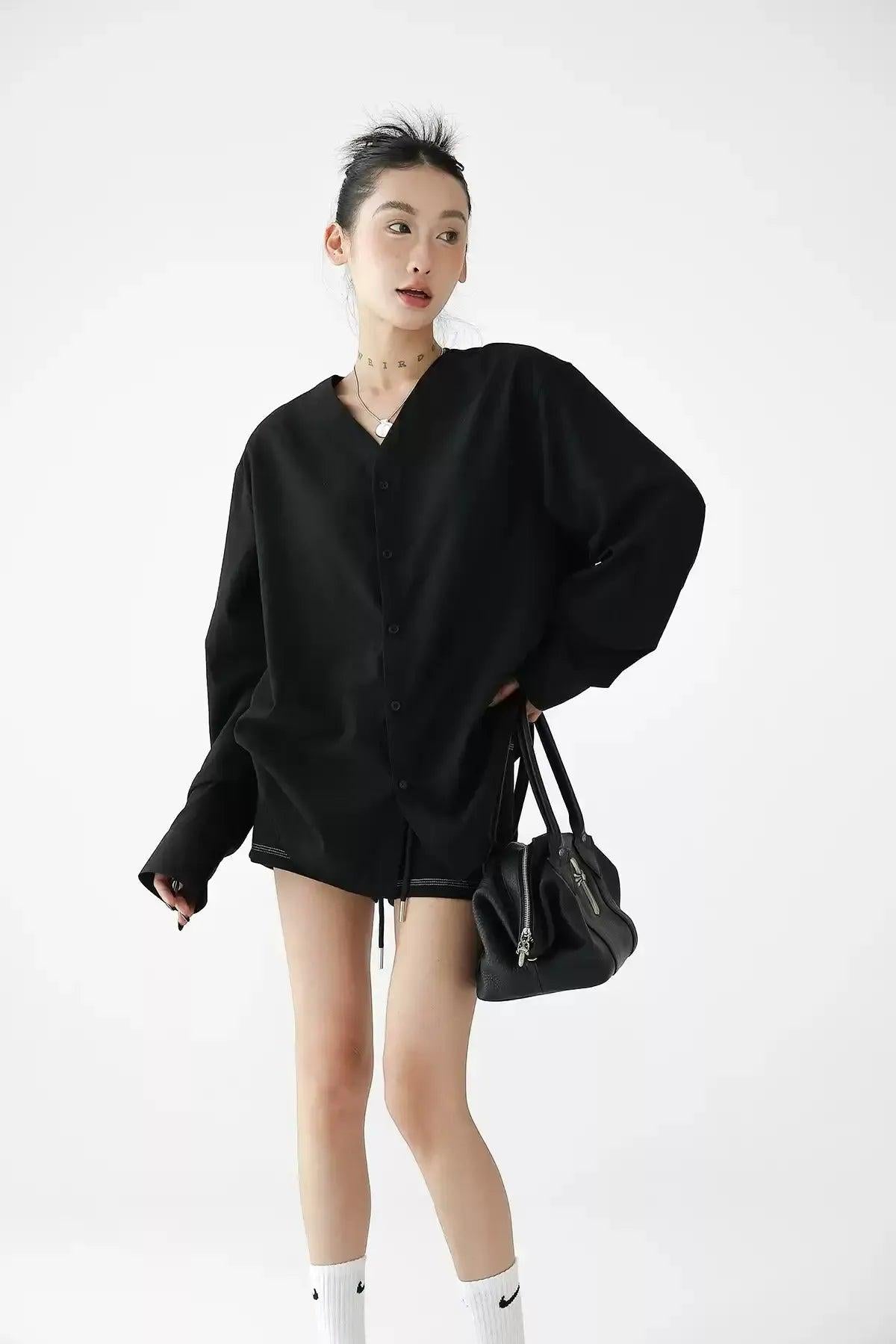 Ace Chic V-Neck Shirt-korean-fashion-Shirt-Ace's Closet-OH Garments