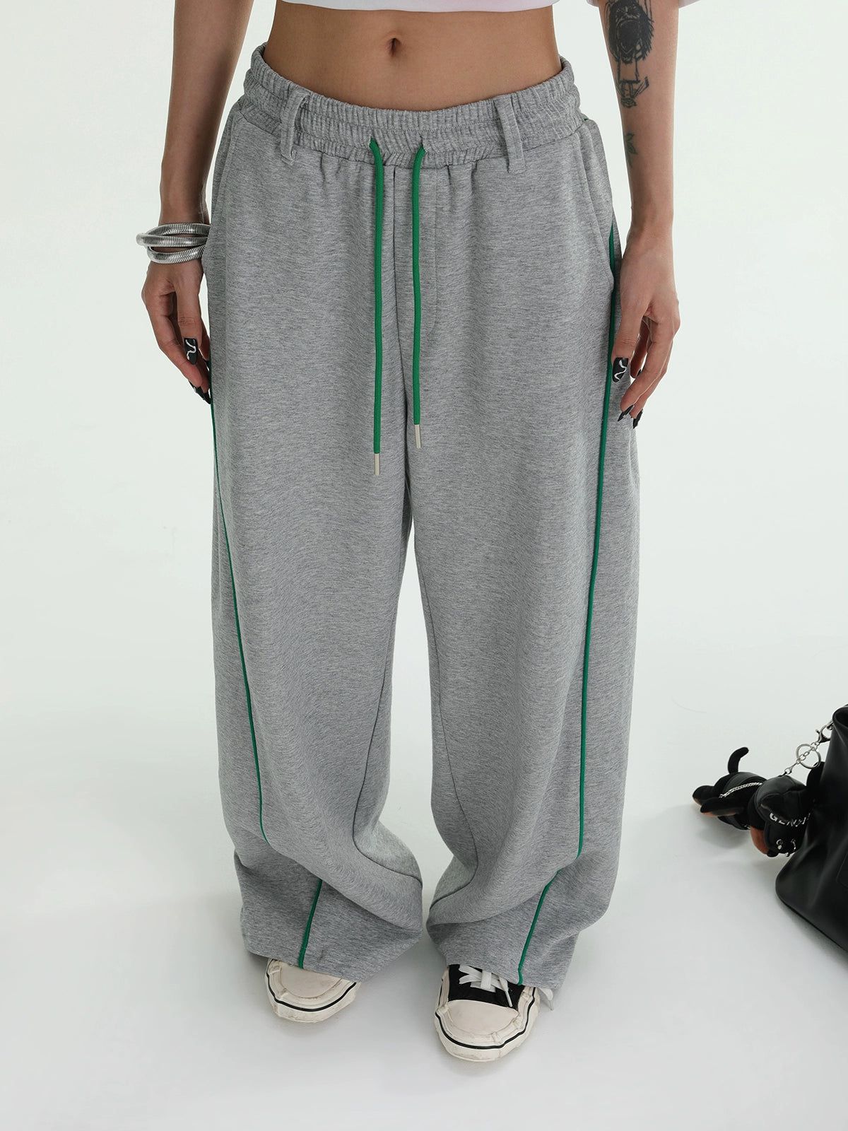 Ace Contrast Color Loose Thin Sweatpants-korean-fashion-Pants-Ace's Closet-OH Garments