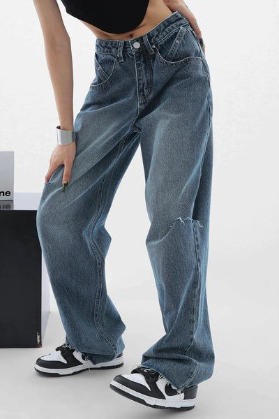 Ace Cut Loose Straight Jeans-korean-fashion-Jeans-Ace's Closet-OH Garments