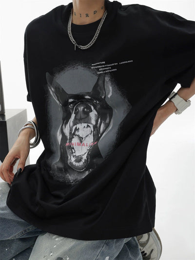 Ace Dog Graphic Loose T-Shirt-korean-fashion-T-Shirt-Ace's Closet-OH Garments