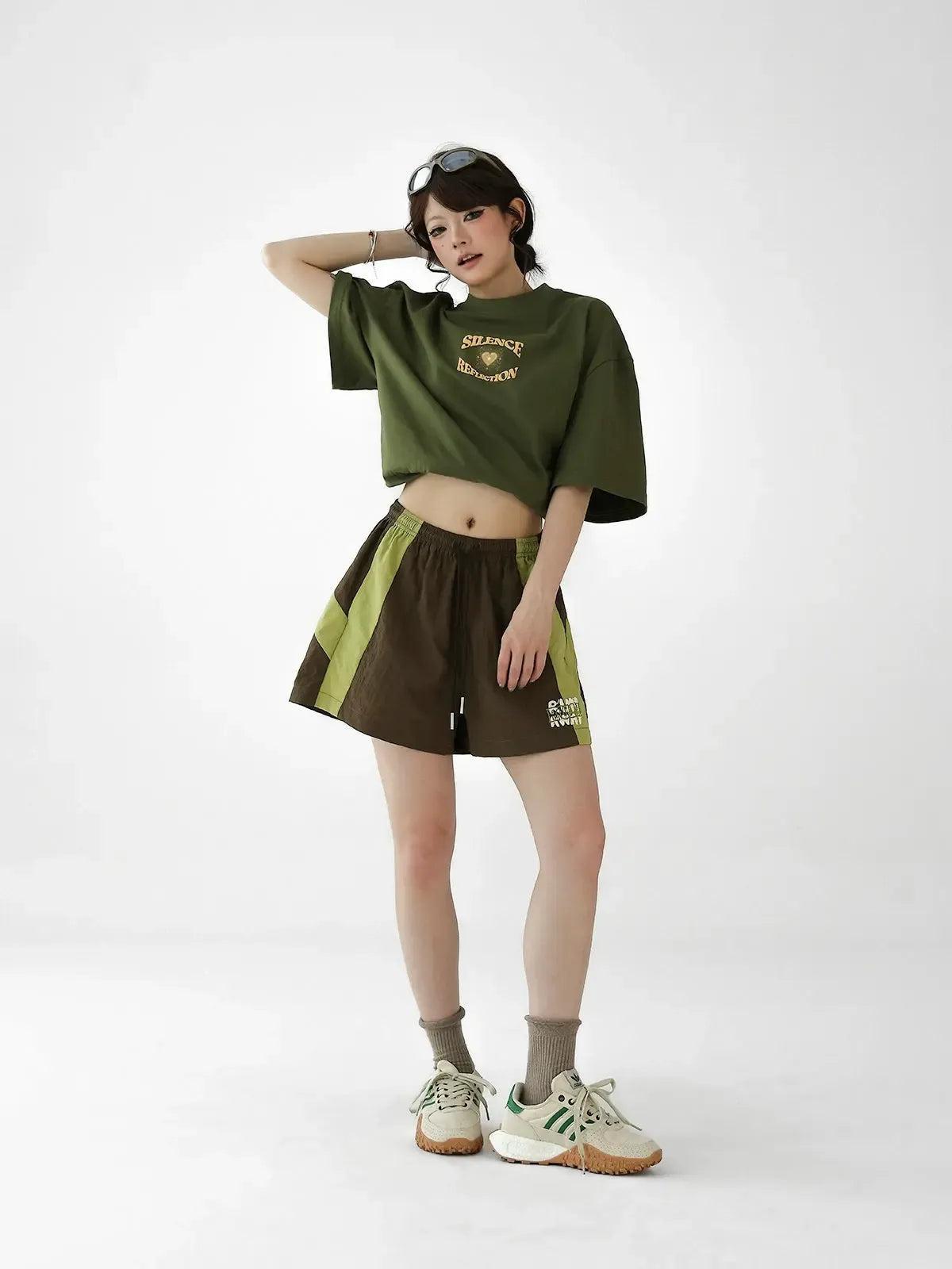 Ace Drawstring Contrast Sports Shorts-korean-fashion-Shorts-Ace's Closet-OH Garments