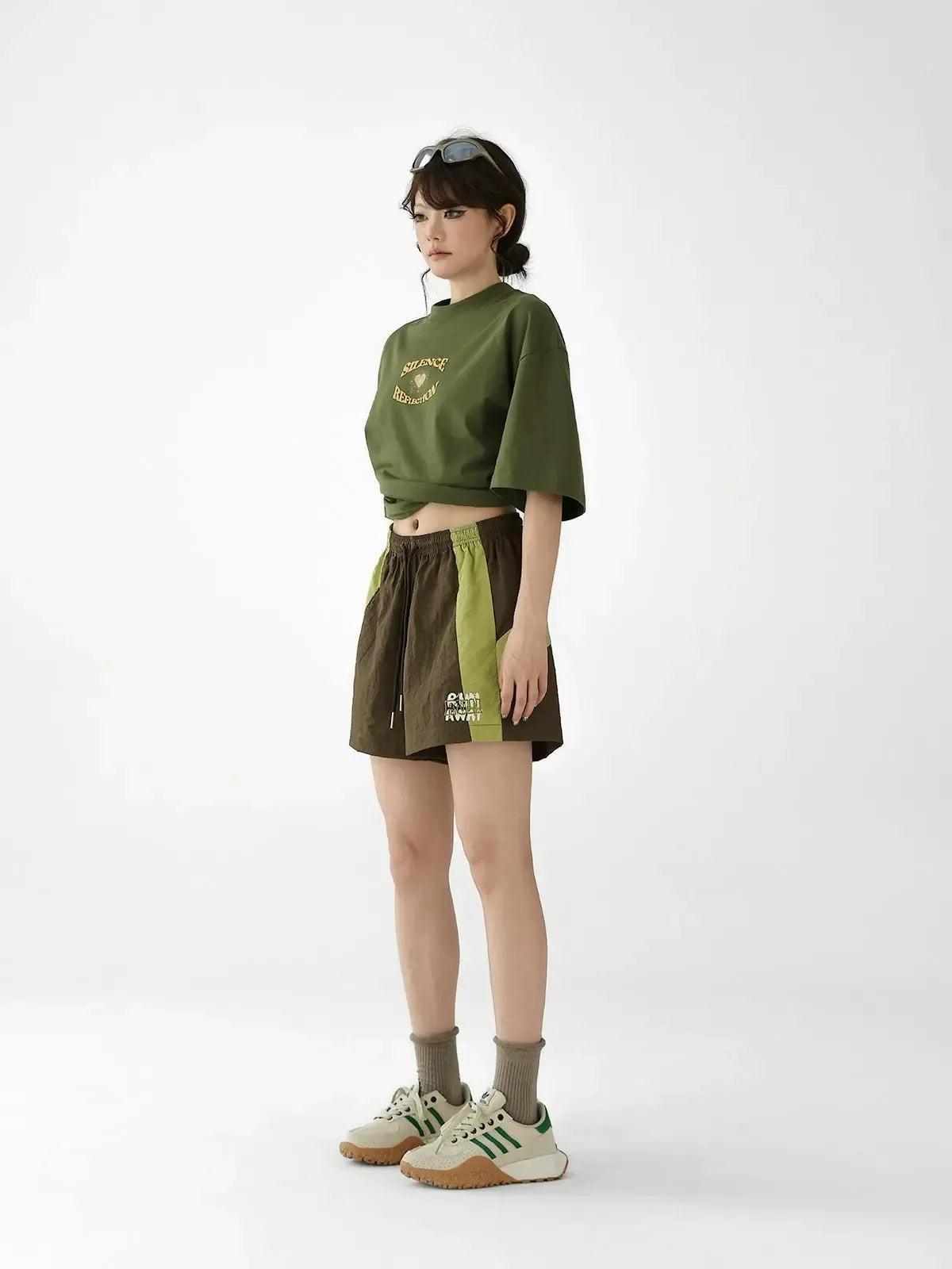 Ace Drawstring Contrast Sports Shorts-korean-fashion-Shorts-Ace's Closet-OH Garments