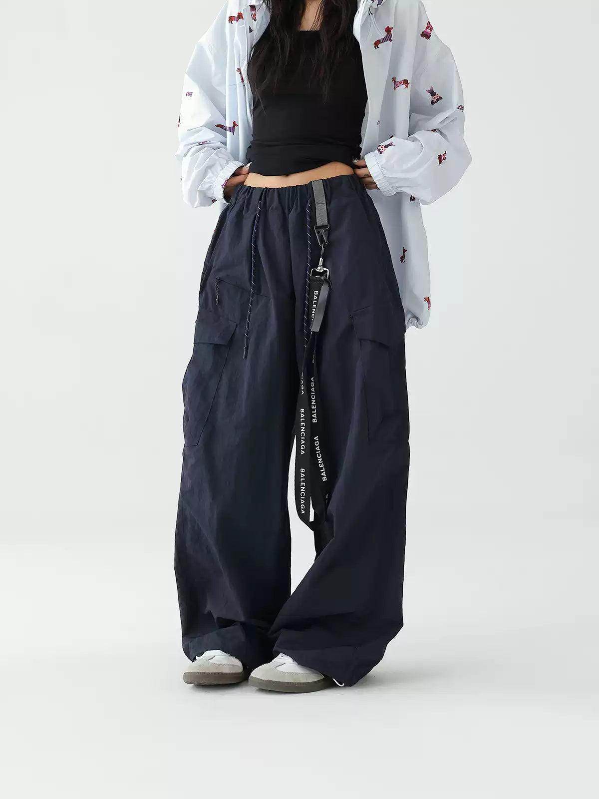 Ace Drawstring Wide Cargo Track Pants-korean-fashion-Pants-Ace's Closet-OH Garments