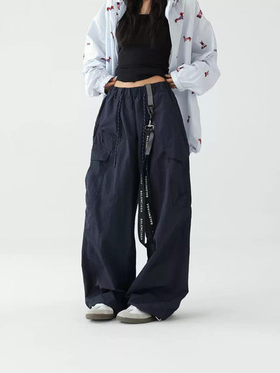 Ace Drawstring Wide Cargo Track Pants-korean-fashion-Pants-Ace's Closet-OH Garments