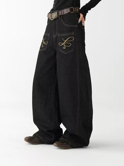 Ace Embroidered Front Pockets Jeans-korean-fashion-Jeans-Ace's Closet-OH Garments