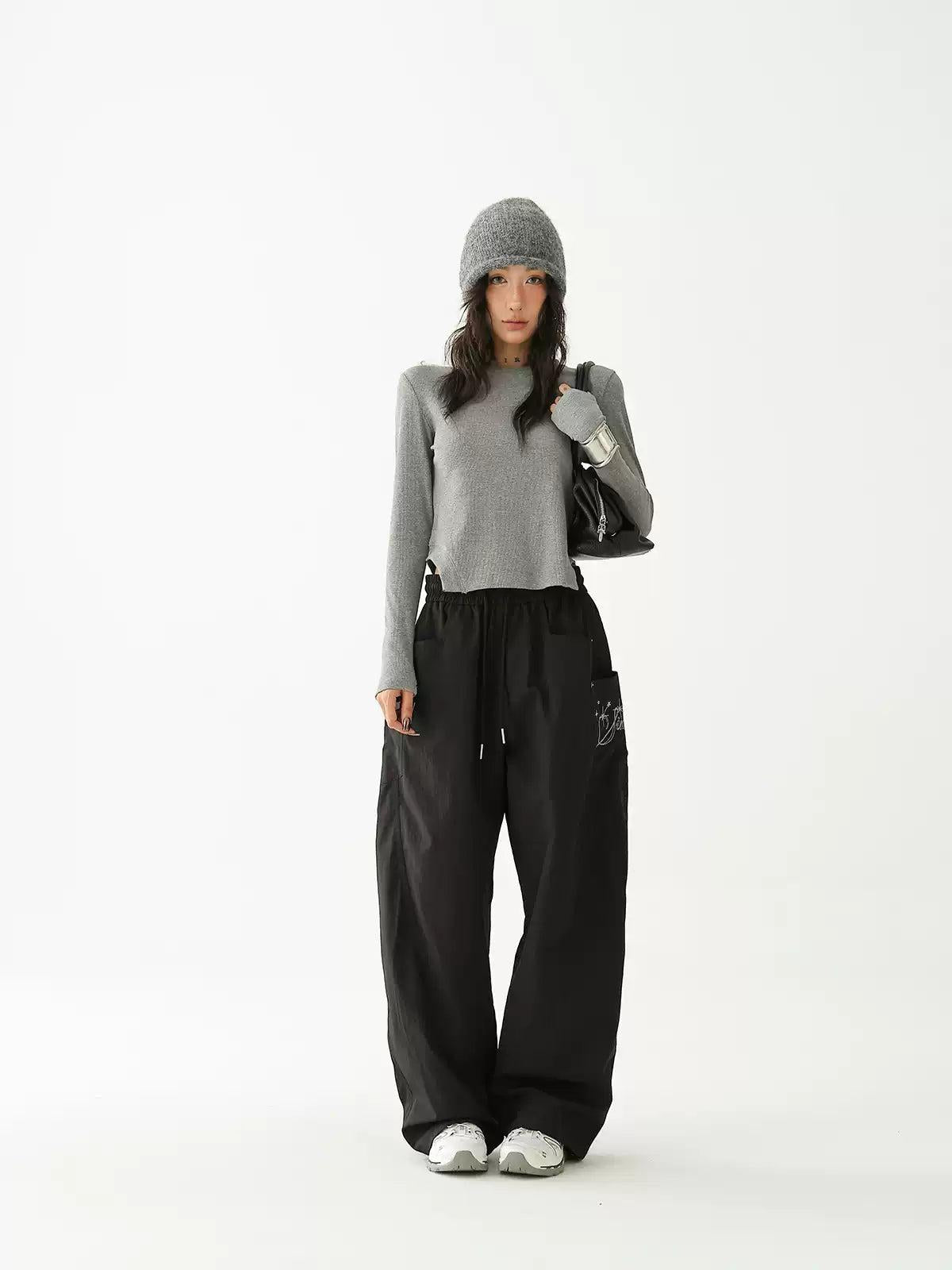 Ace Gartered Straight Leg Track Pants-korean-fashion-Pants-Ace's Closet-OH Garments