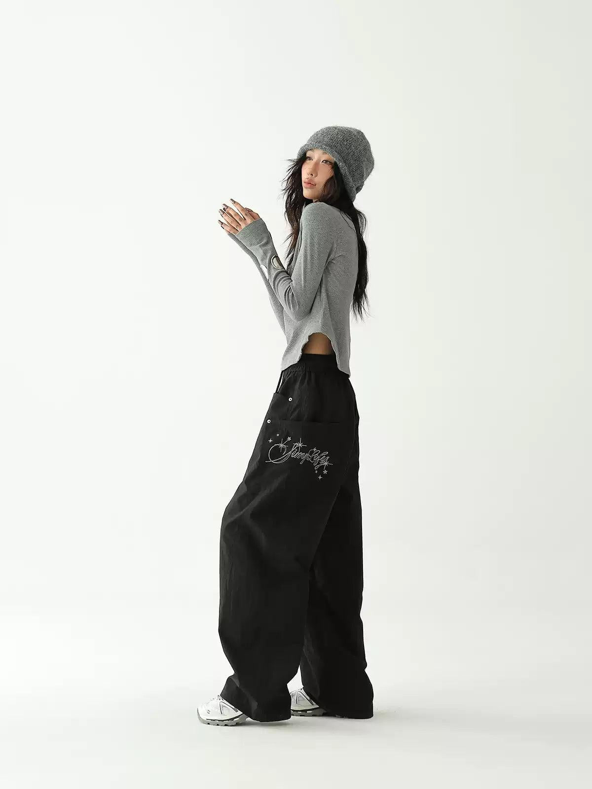 Ace Gartered Straight Leg Track Pants-korean-fashion-Pants-Ace's Closet-OH Garments