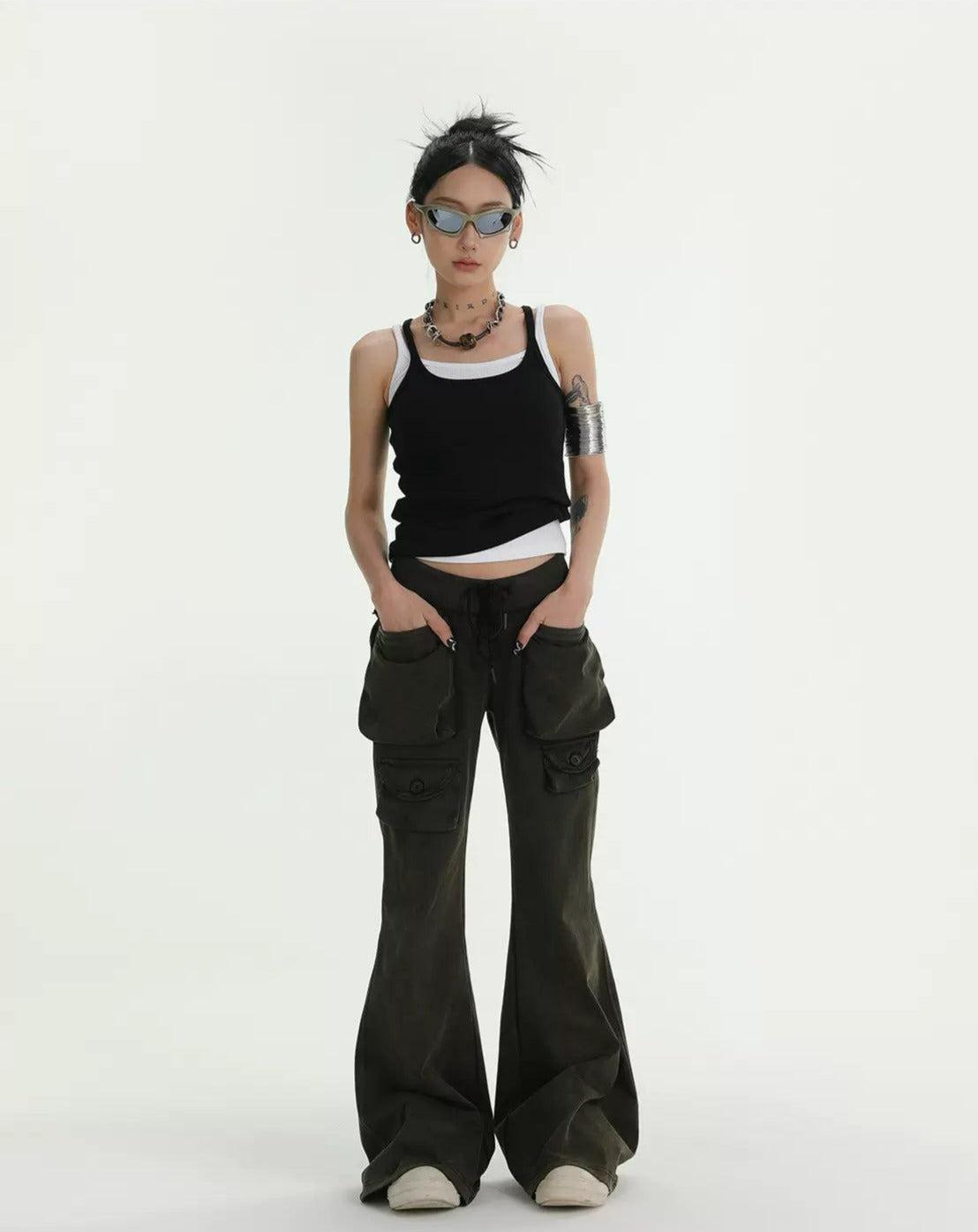 Ace Heavy Washed Bell-Bottom Pants-korean-fashion-Pants-Ace's Closet-OH Garments