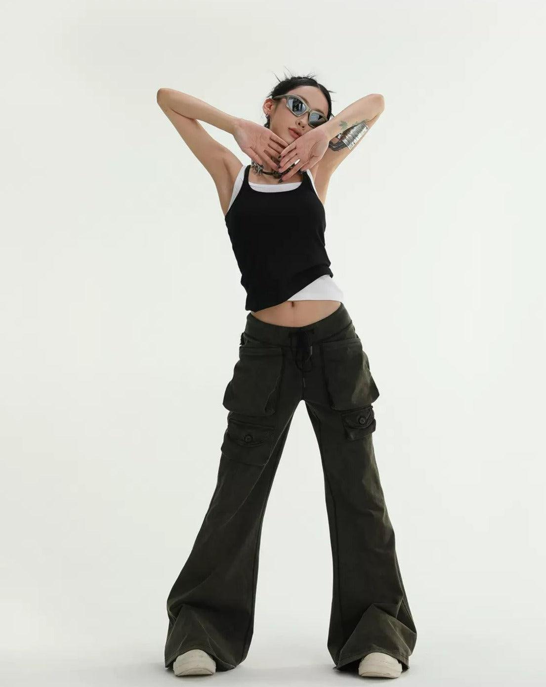 Ace Heavy Washed Bell-Bottom Pants-korean-fashion-Pants-Ace's Closet-OH Garments