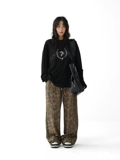 Ace Lettered & Stars Graphic Long Sleeve T-Shirt-korean-fashion-T-Shirt-Ace's Closet-OH Garments