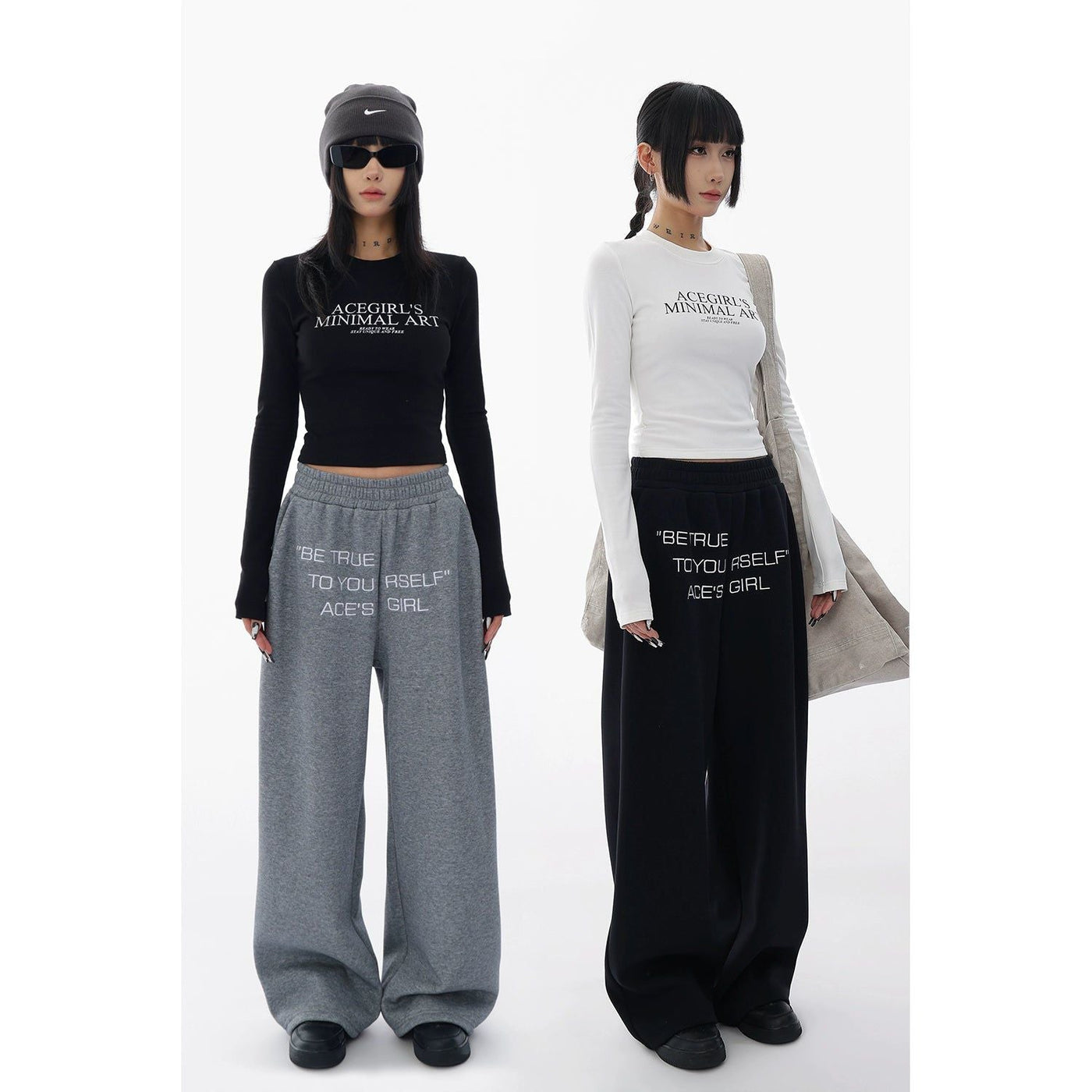 Ace Lettered Wide Sweatpants-korean-fashion-Pants-Ace's Closet-OH Garments