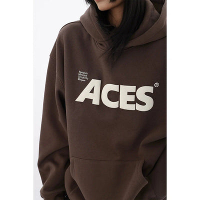 Ace Logo Print Loose Hoodie-korean-fashion-Hoodie-Ace's Closet-OH Garments