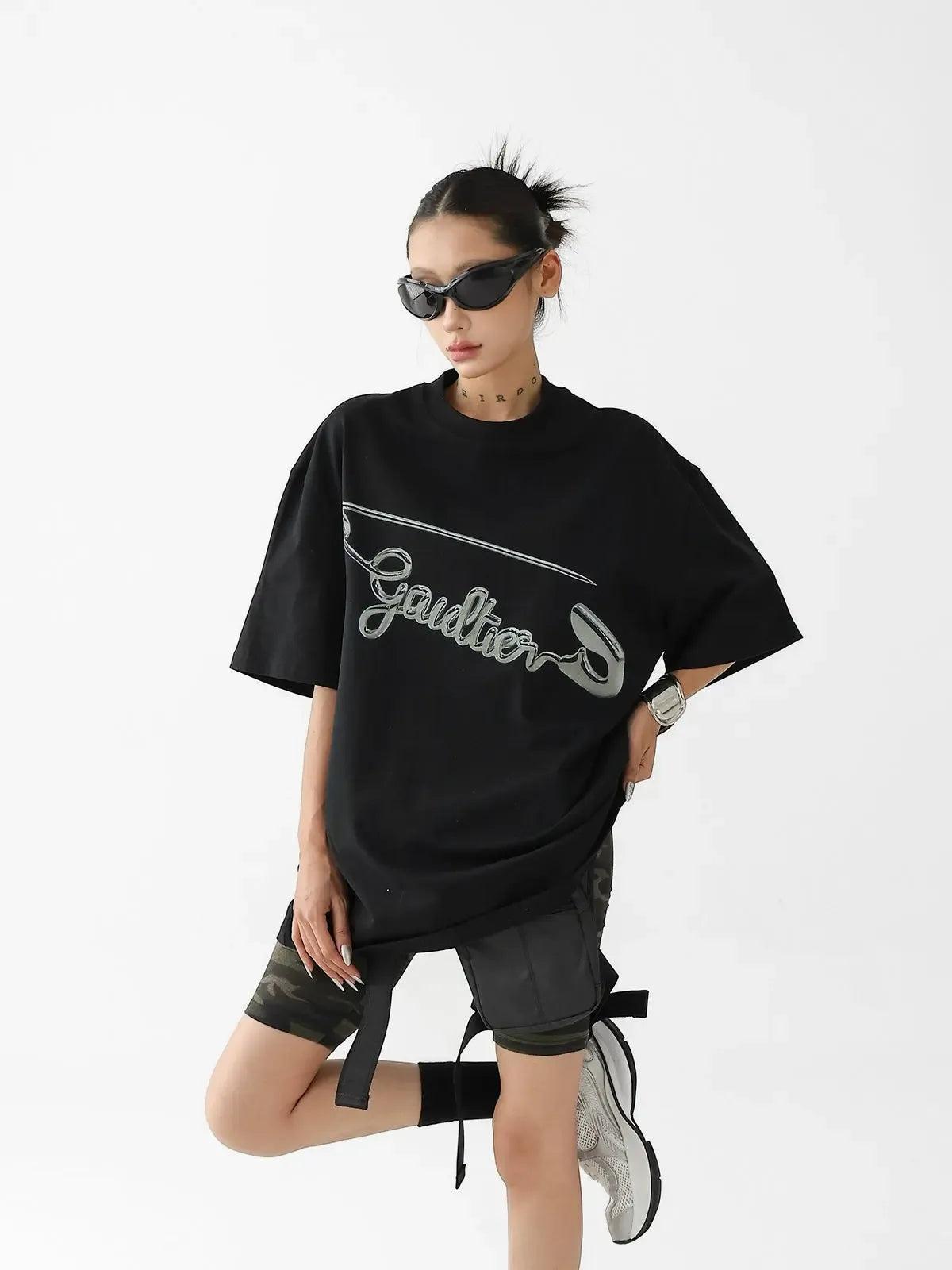 Ace Metal Pin Graphic T-Shirt-korean-fashion-T-Shirt-Ace's Closet-OH Garments