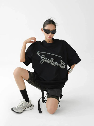 Ace Metal Pin Graphic T-Shirt-korean-fashion-T-Shirt-Ace's Closet-OH Garments