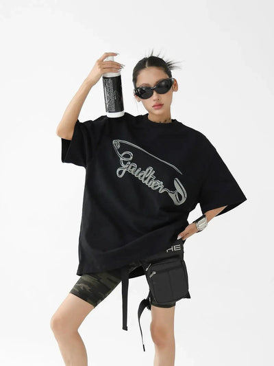Ace Metal Pin Graphic T-Shirt-korean-fashion-T-Shirt-Ace's Closet-OH Garments