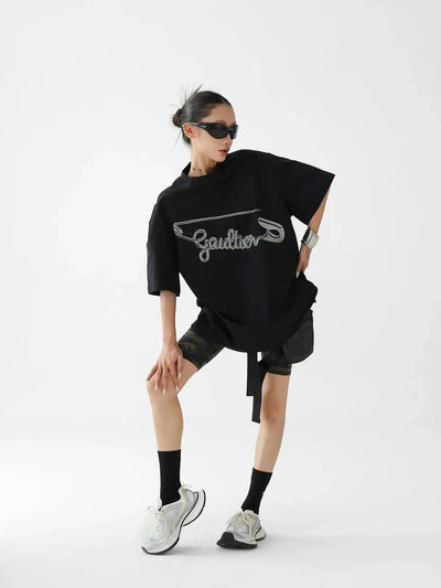 Ace Metal Pin Graphic T-Shirt-korean-fashion-T-Shirt-Ace's Closet-OH Garments