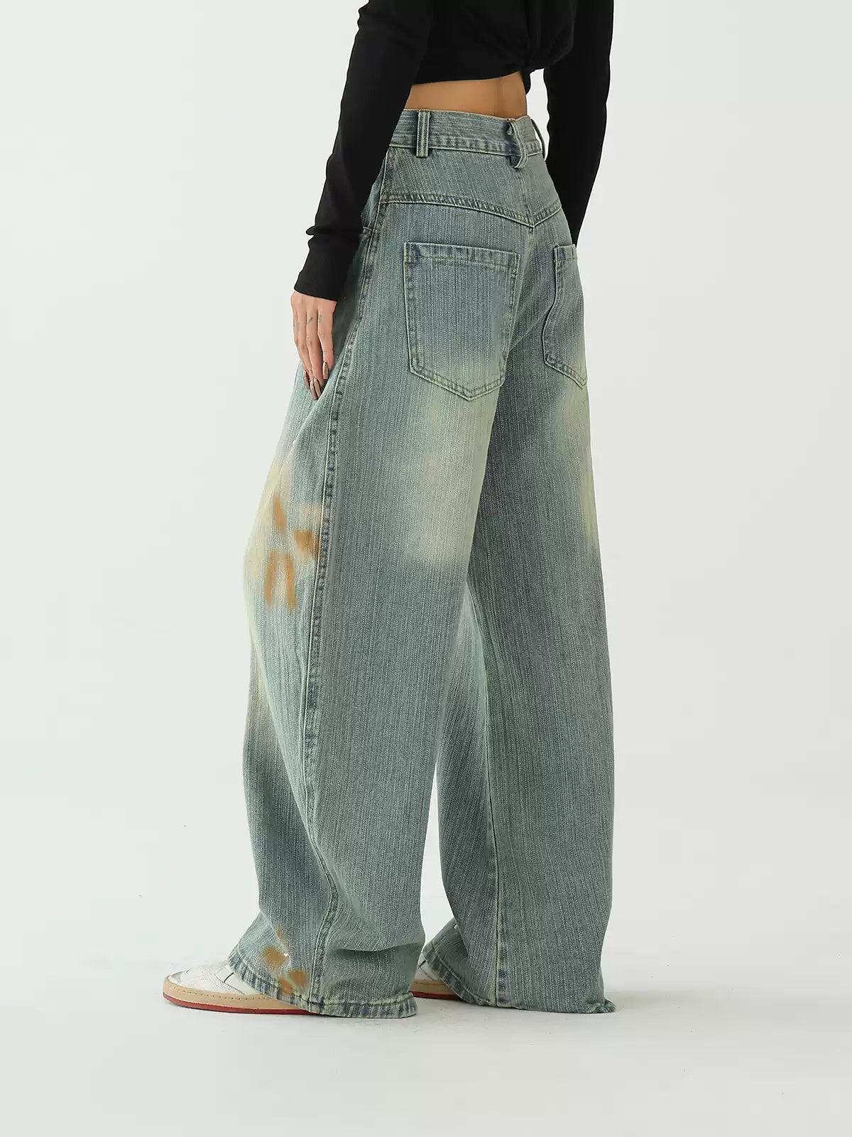 Ace Paint Smudges Faded Jeans-korean-fashion-Jeans-Ace's Closet-OH Garments