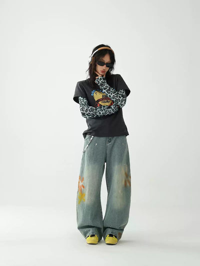 Ace Paint Smudges Faded Jeans-korean-fashion-Jeans-Ace's Closet-OH Garments