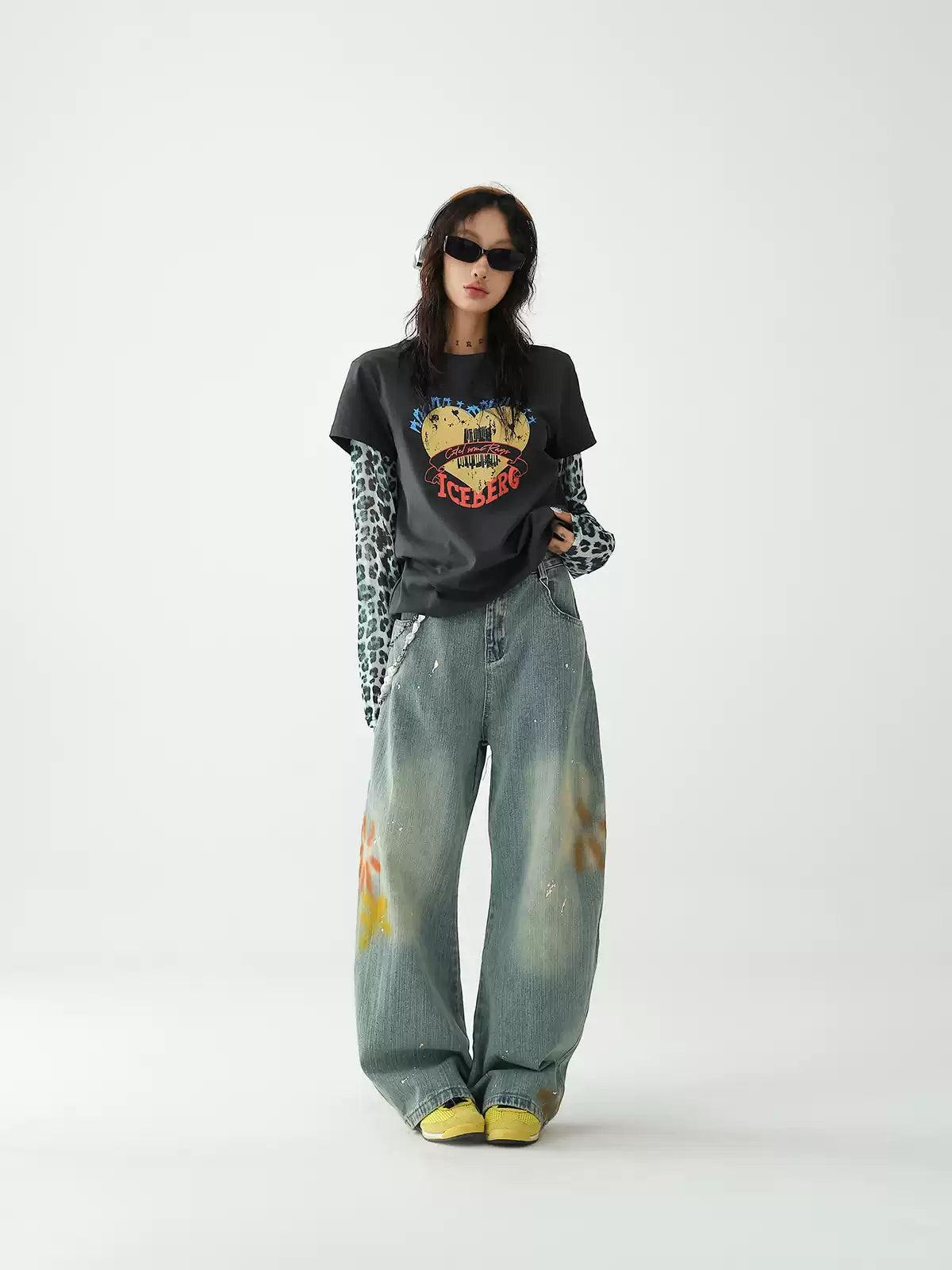 Ace Paint Smudges Faded Jeans-korean-fashion-Jeans-Ace's Closet-OH Garments