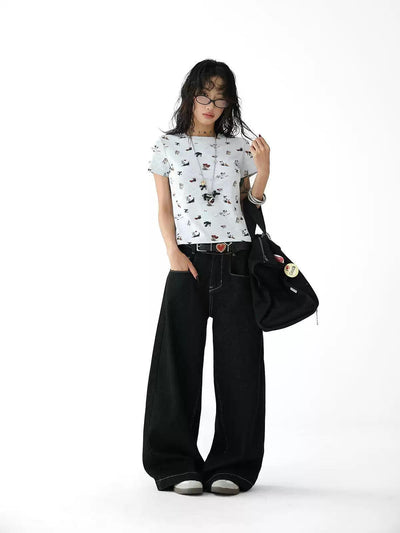 Ace Puppy Graphic Print T-Shirt-korean-fashion-T-Shirt-Ace's Closet-OH Garments