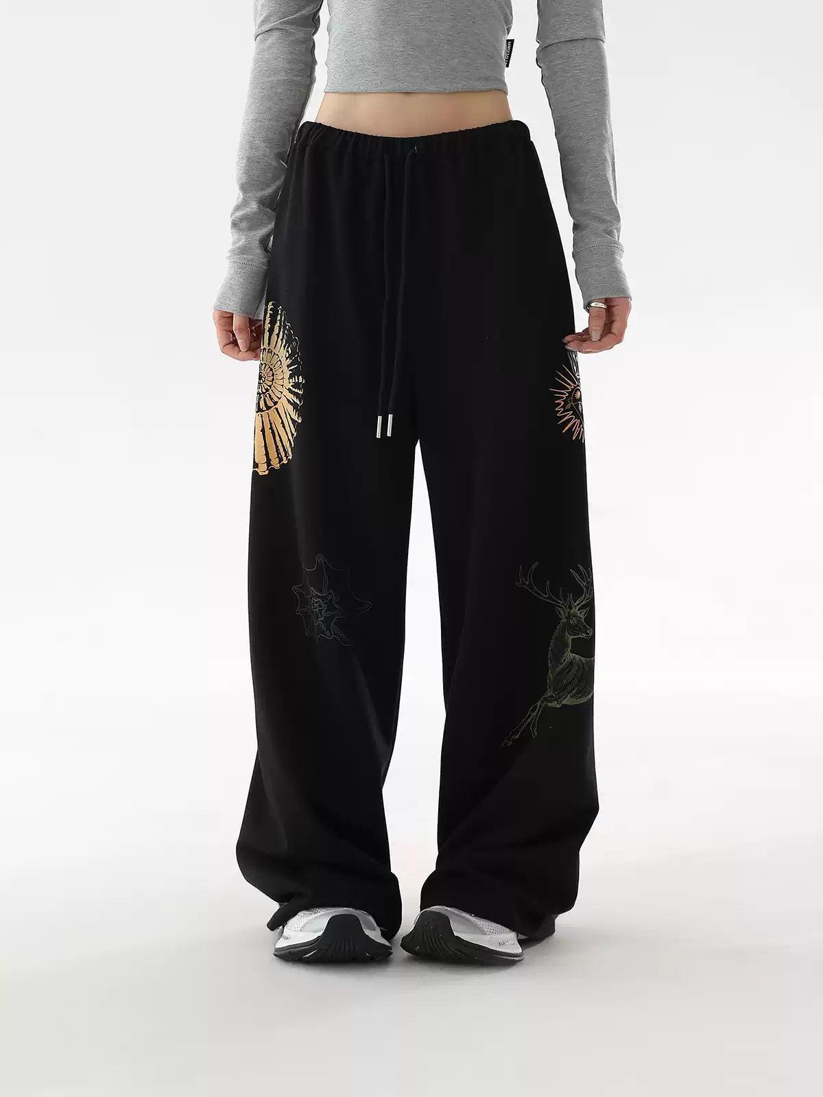 Ace Scattered Graphic Print Sweatpants-korean-fashion-Pants-Ace's Closet-OH Garments