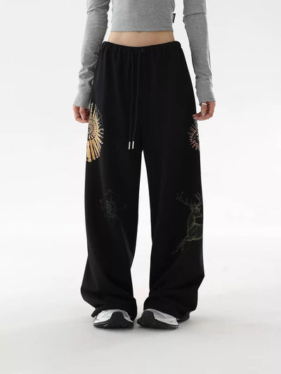 Ace Scattered Graphic Print Sweatpants-korean-fashion-Pants-Ace's Closet-OH Garments