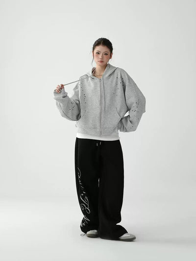 Ace Scattered Rhinestone Zipped Hoodie-korean-fashion-Hoodie-Ace's Closet-OH Garments