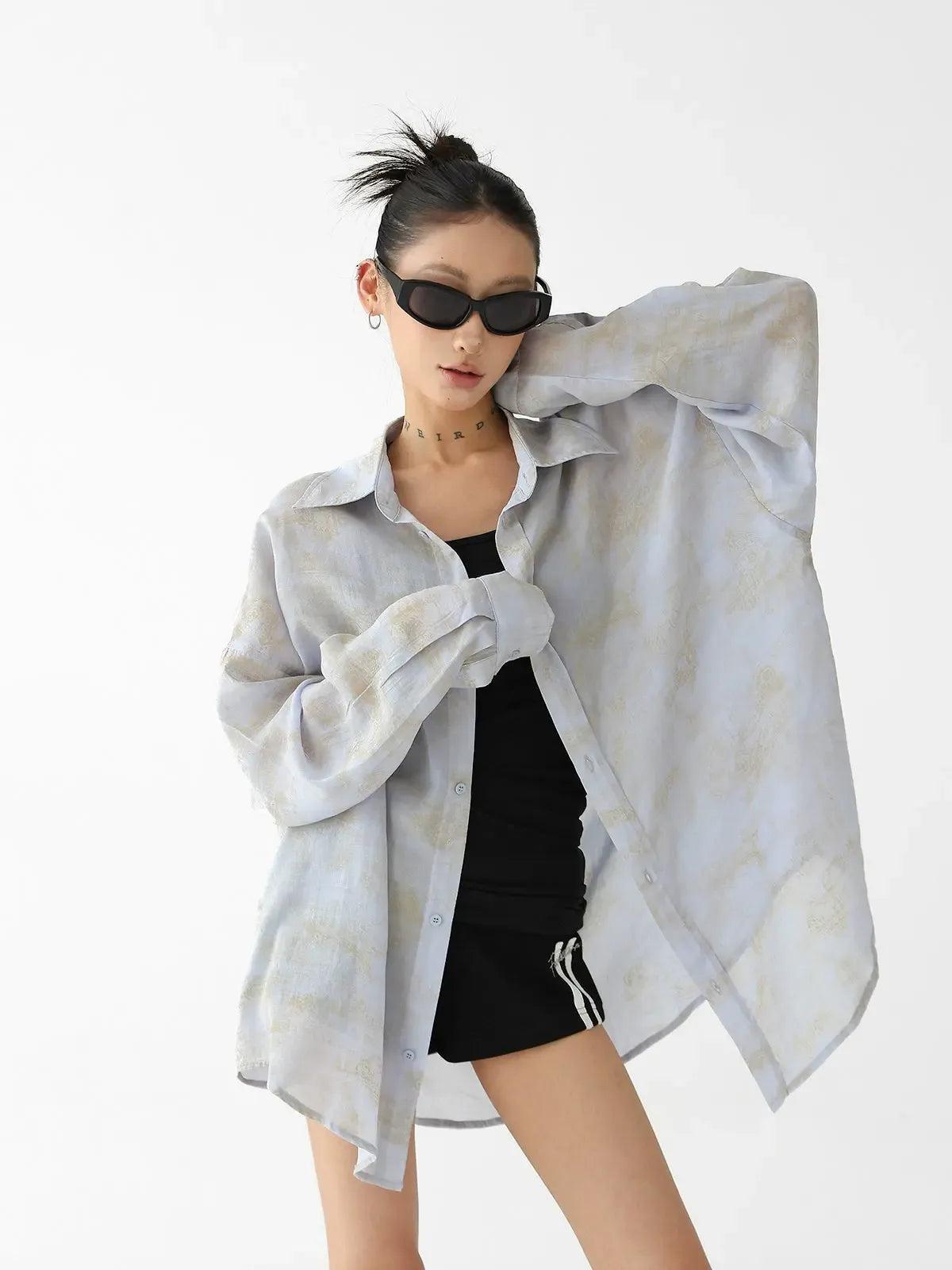 Ace Sheer Gradient Print Shirt-korean-fashion-Shirt-Ace's Closet-OH Garments